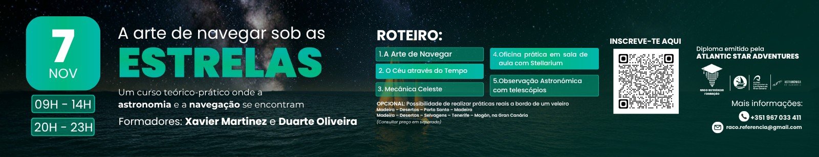 a história da navegação através de alguns instrumentos de navegação. Este tema conecta com a astronomia como meio para responder à pergunta que o ser humano sempre faz: Onde estou?